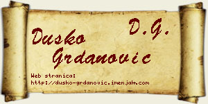 Duško Grdanović vizit kartica